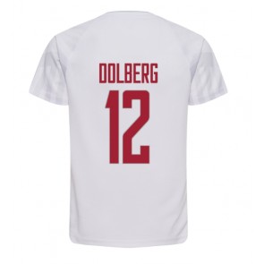 Lacne Muži Futbalové dres Dánsko Kasper Dolberg #12 MS 2022 Krátky Rukáv - Preč